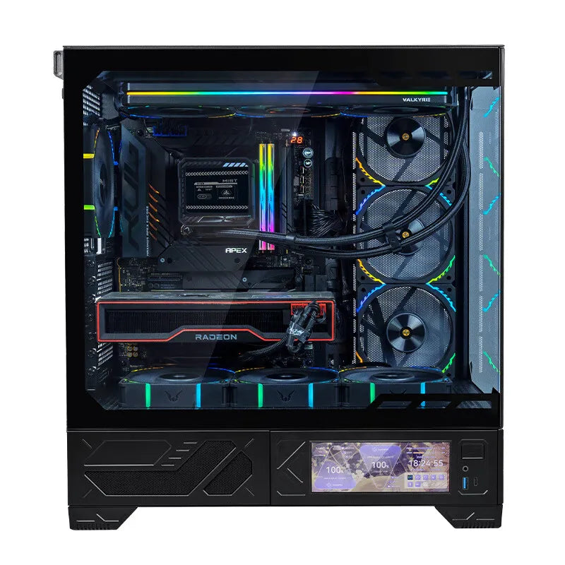 VALKYRIE PC Case VK03 ATX Gaming Desktop 6.2 in Touchscreen Removable 270° Sea View Room Supports 360 Water Cooled Computer Case