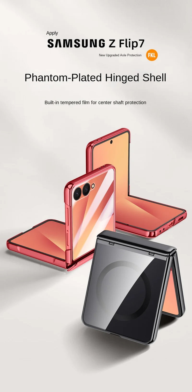 With Tempered Glass Protective Phone Case For Samsung Galaxy Z Flip7 flip 7 Spring Hinge All-inclusive Camera protect Cover