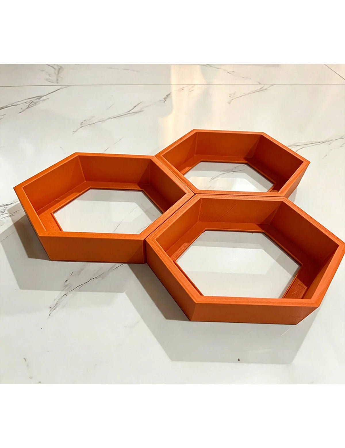 3PCS Hexagonal Suspended Storage Rack Nordic Wall Hanging Rack Living Room Entrance Creative Geometric Storage Decoration Rack