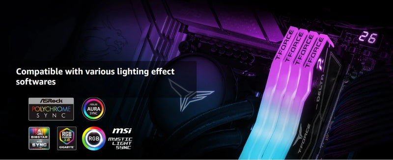 TEAMGROUP T-Force Delta RGB DDR5 Ram 32GB (2x16GB) 6000MHz PC5-48000 CL30 Intel XMP 3.0 & AMD Expo Compatible Desktop Memory