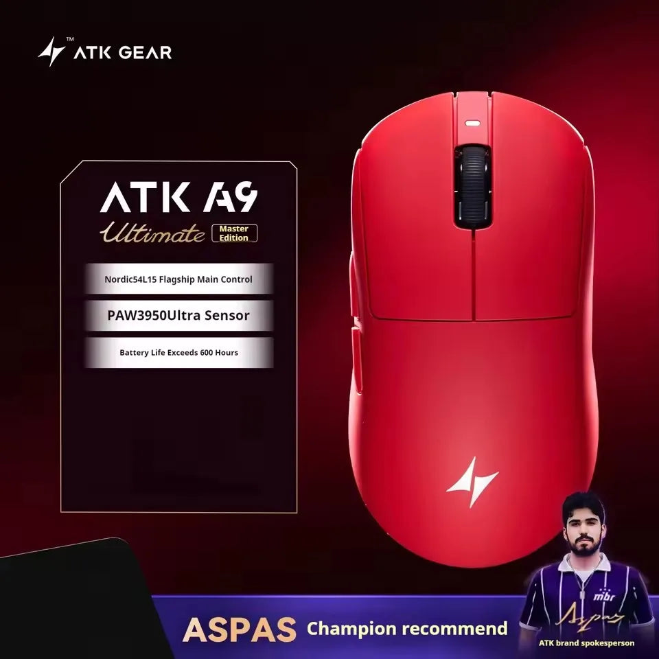 ATK A9 Ultimate | Lightweight Wireless Gaming Mouse | PAW3950 & 8KHz Polling