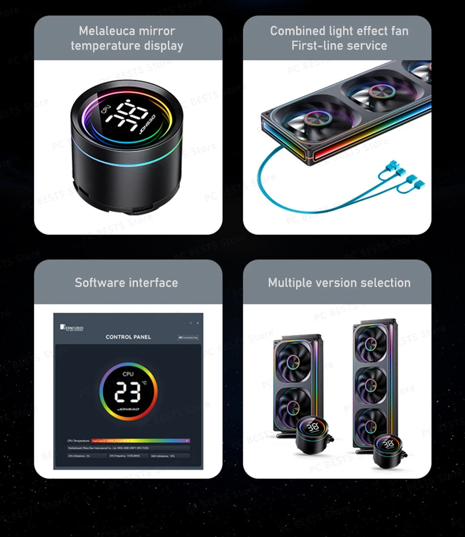 JONSBO TH-360 White Water Cooler 120mm ARGB Fan TH-240 AIO CPU Liquid Cooling Integrated Water-cooled LGA1700 115X 1851 1200 AM5