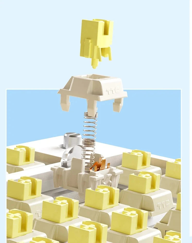 AULA F75 Wireless Game Mechanical Keyboard RGB Customized 75% Layout Side-engraving Gasket Mounted PBT Gradient Keycaps Keyboard