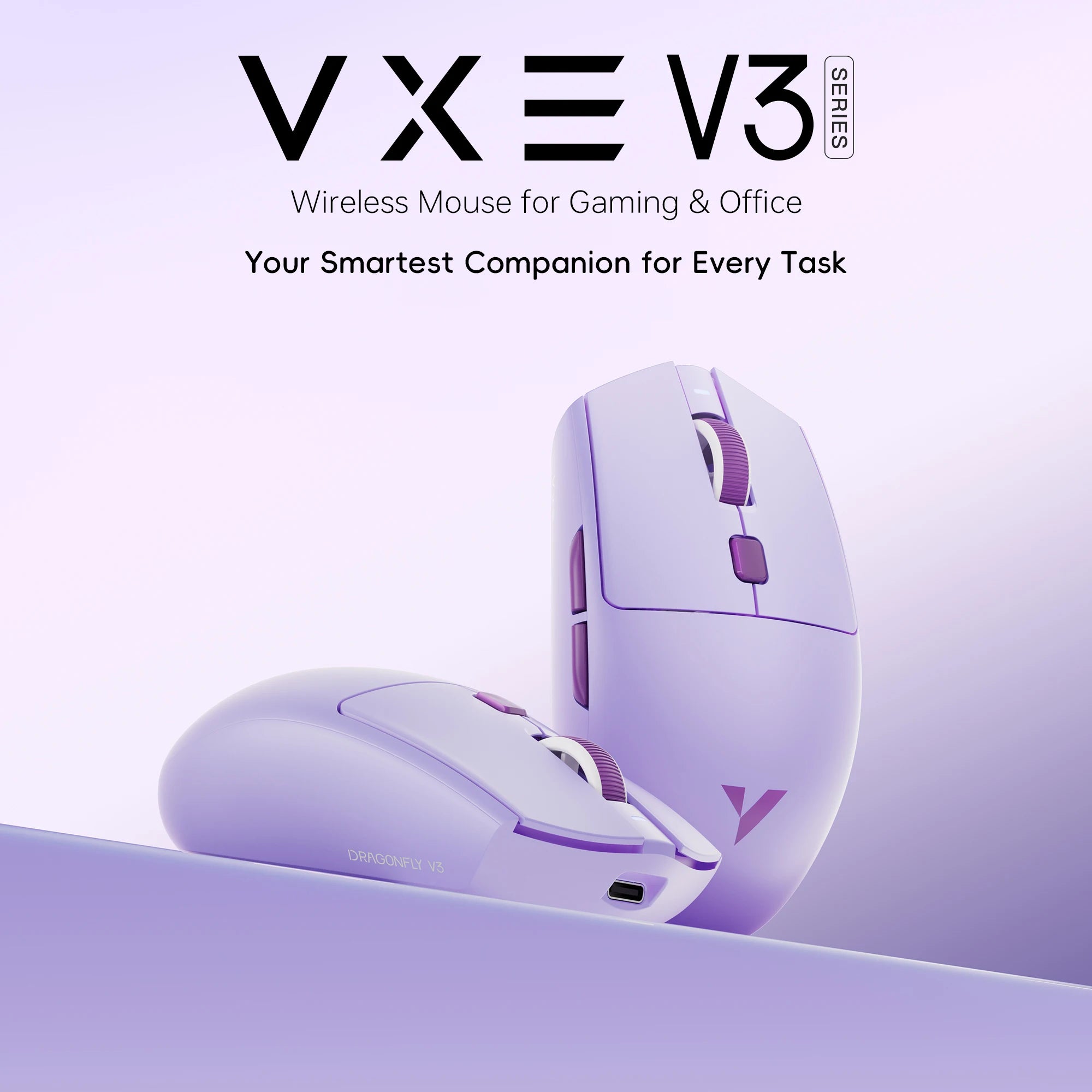 ATK VXE Dragonfly V3 PRO Bluetooth Gaming Mouse PAW3395SE 2.4G Wireless E-sports Mice Rechargeable Lightweight Ergonomic
