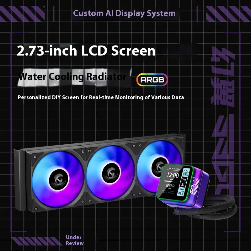 X-GAMERX S360  White/Black ARGB All-In-One LCD SCREEN AIO LIQUID COOLE Water Cooling Radiator 5V 3PIN ARGB Fan CPU Liquid Cooler