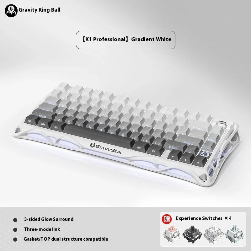 Gravastar 75k1pro Mechanical Keyboard Wireless Gaming Esports Professionali Keyboard Aluminum Customization Computer Peripherals