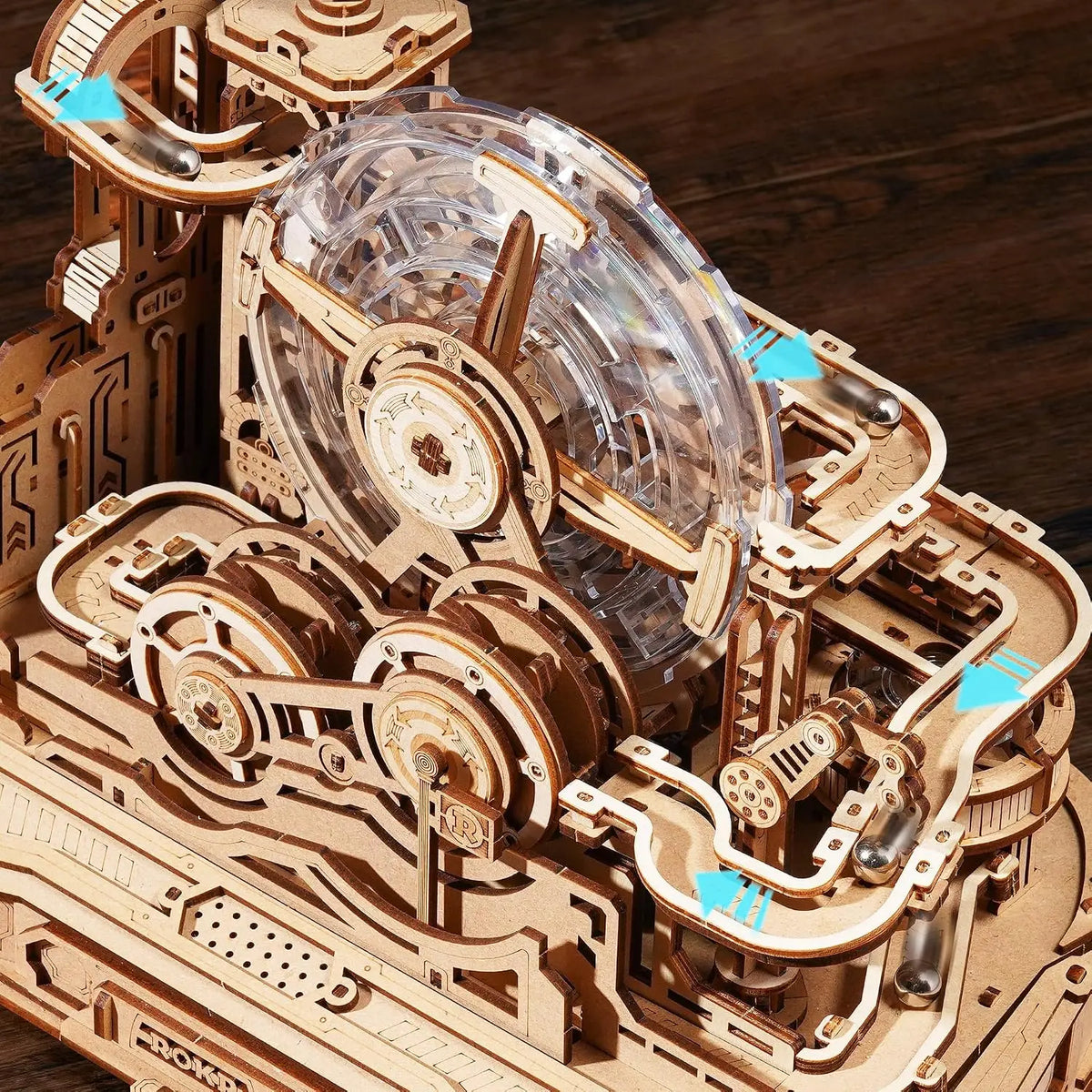 Robotime Rokr Pinball Model Gear Ball Challenge 3D Wooden Puzzle Model Kits to Build DIY Table Game Gift Idea for Men Women -EGC