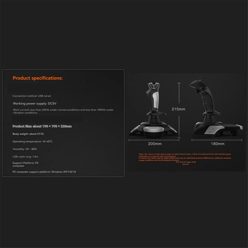 Flight Control Stick F16 Aviation Simulated Flight Stick Joystick Simulation Competition Teaching Special for Window PC