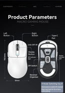 Attack Shark X3 PixArt PAW3395 Bluetooth Mouse 2.4G Tri-Mode Connection, 26000dpi, 650IPS,Lightweight Macro Gaming Mouse