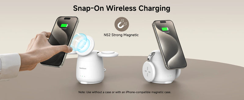 SwanScout 707M Magnetic Charging Station for iPhone 16 15 14 13 Wireless Charger Stand for AirPods 4 for Apple Watch 10-2 Ultra