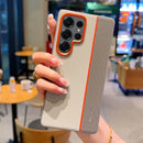 Colorful Faux Leather Red Lens Ring Raised Protective Lens Case For Samsung S25 Edge S25 Ultra Galaxy S24 + Camera Protect Cover