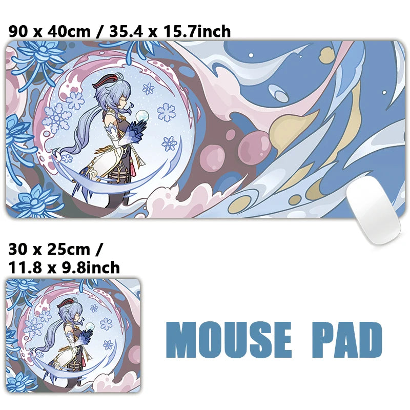 Anime Game Furina Neuvillette Mavuika Wanderer Raiden XXL Large Genshin Impact Mouse Pad Non-slip Keyboard Desk Mat Mousepad