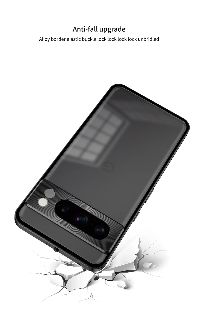 Aluminum Alloy Bumper Frame Magnet Closed Metal Matte Back Cover For Google Pixel 7 Pro 7A 8 Pro 8A Pixel 9 Pro XL Phone Cases