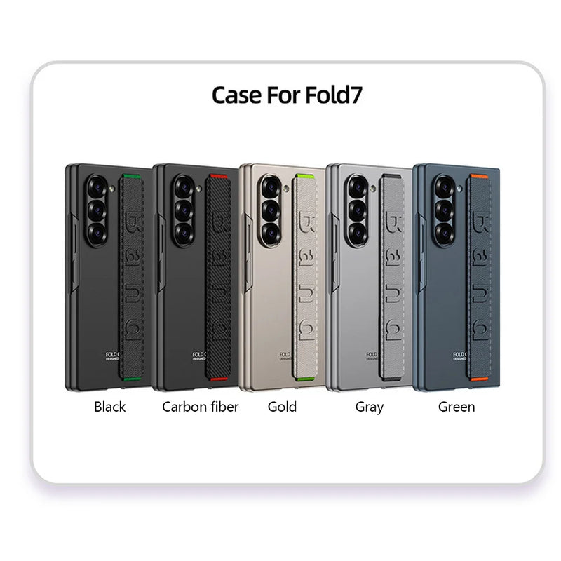 Ultra-thin hard micro-matte feel with wrist strap for phone case for Samsung Galaxy Z Fold 7 fold7 Camera Protect Cover