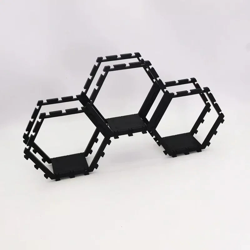 Hexagon Display Shelf for Action Figures Collectibles Multi-Color Home Decor Organizer | Stackable Modern Geometric Storage