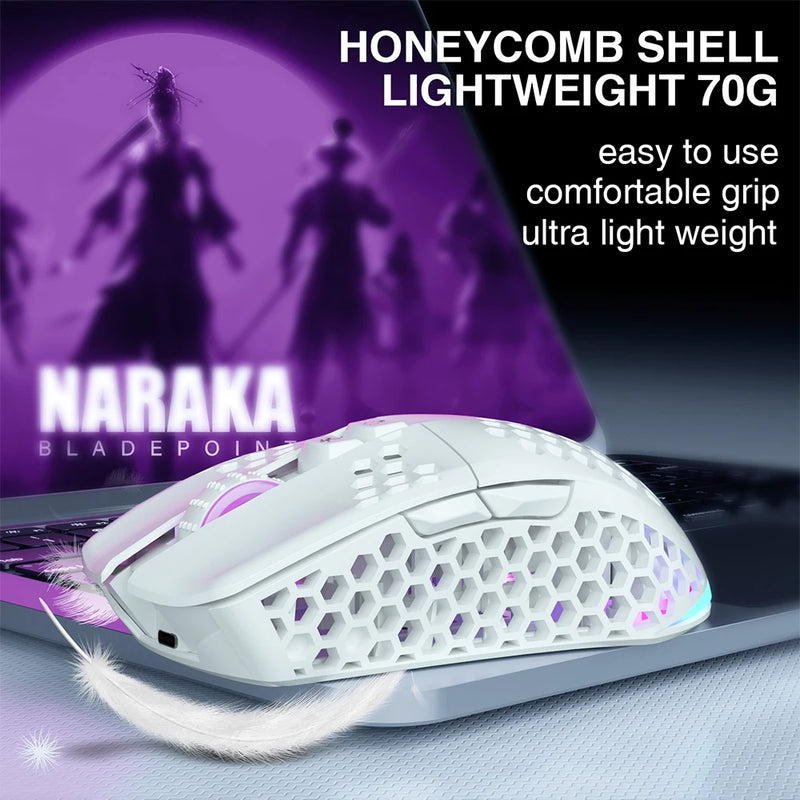 SM600 3-Mode Connection Wireless Gaming Mouse Ergonomic Design Rechargeable Mice Macro Software Zero Latency