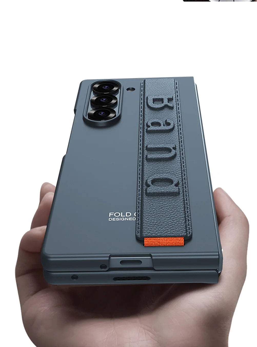 Ultra-thin hard micro-matte feel with wrist strap for phone case for Samsung Galaxy Z Fold 7 fold7 Camera Protect Cover