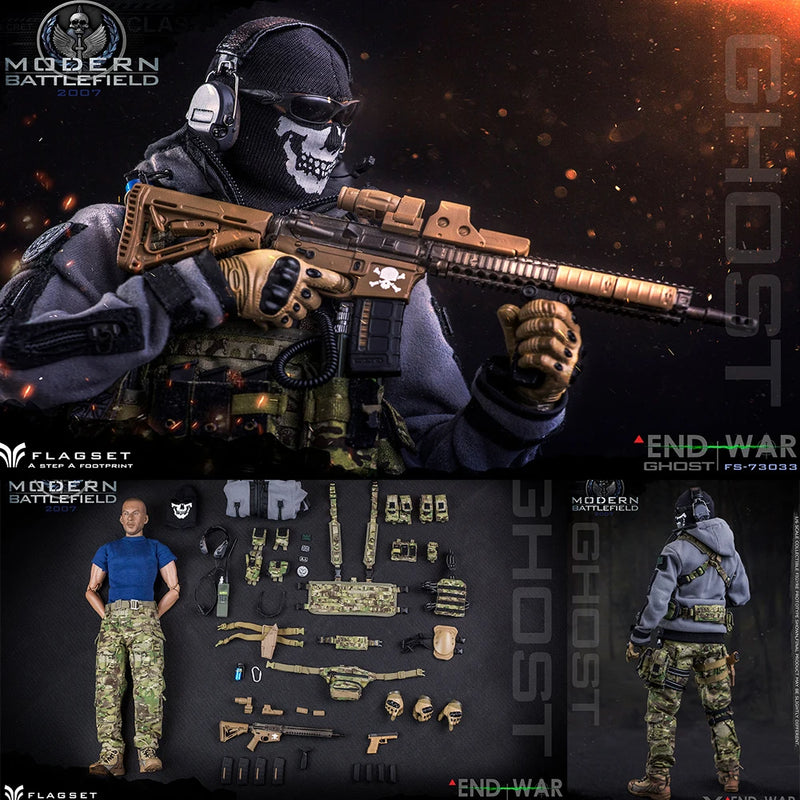ViiKONDO 1/6 Flagset FS 73033 Ghost Action Figure Simon Riley End War COD Army Men 12inch Special Toy Model Full Set Collection