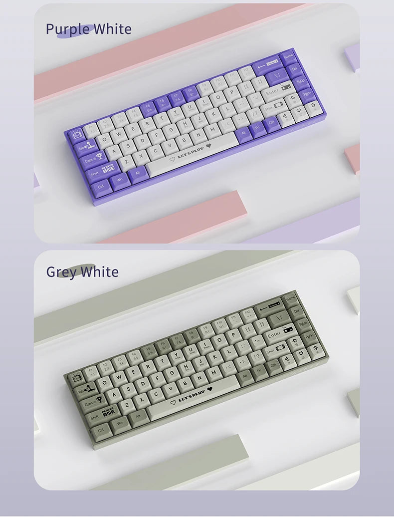 AJAZZ AK680 Gaming Mechanical Keyboard ABS Keycap 68 Keys Wired Wireless Bluetooth Keyboard Hot Swap Custom Gasket for Pc Laptop