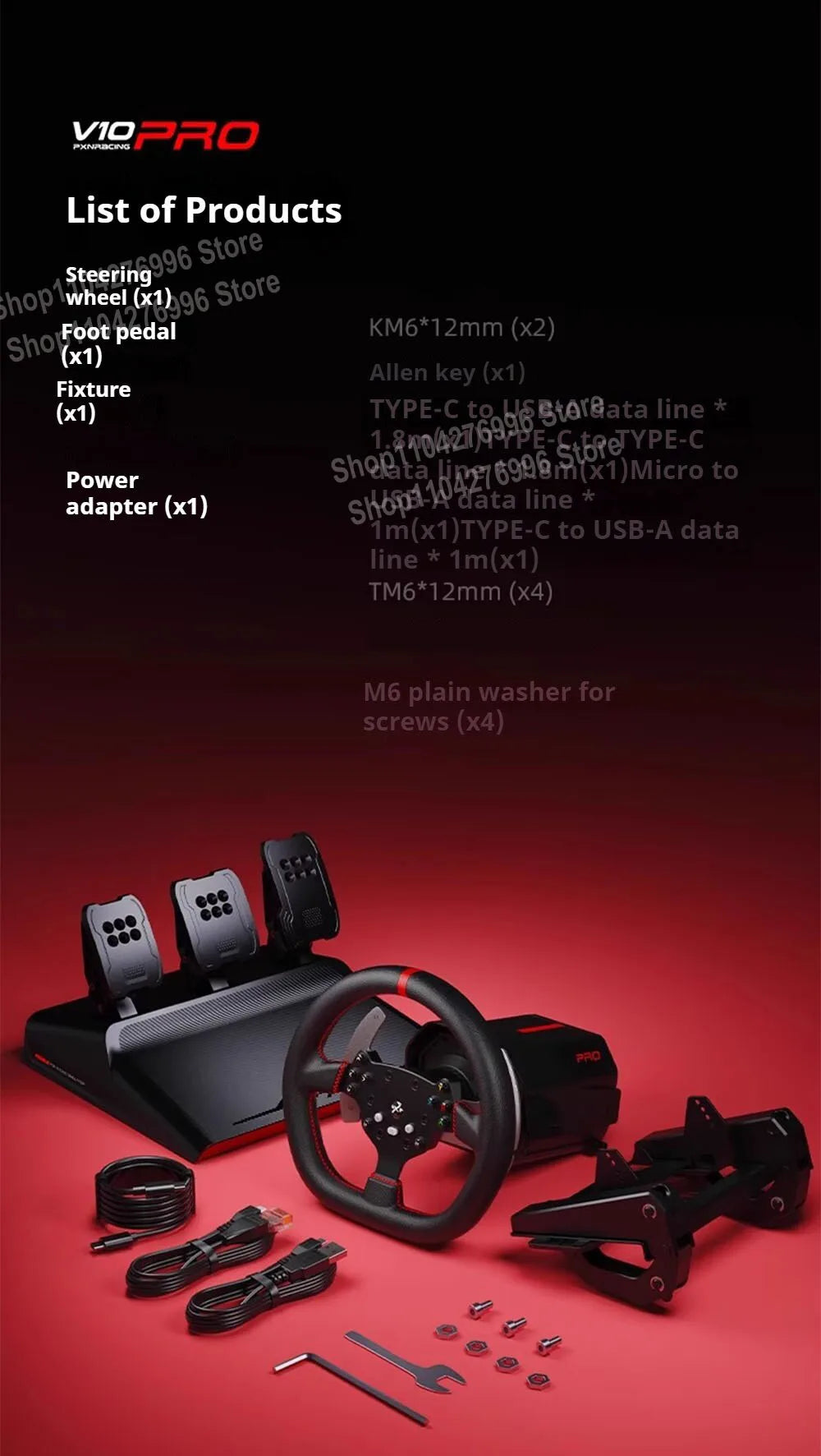 PXN V10 PRO Direct Drive Racing Simulator Game Steering Wheel Euro Truck 2 For PC/Xbox/PS