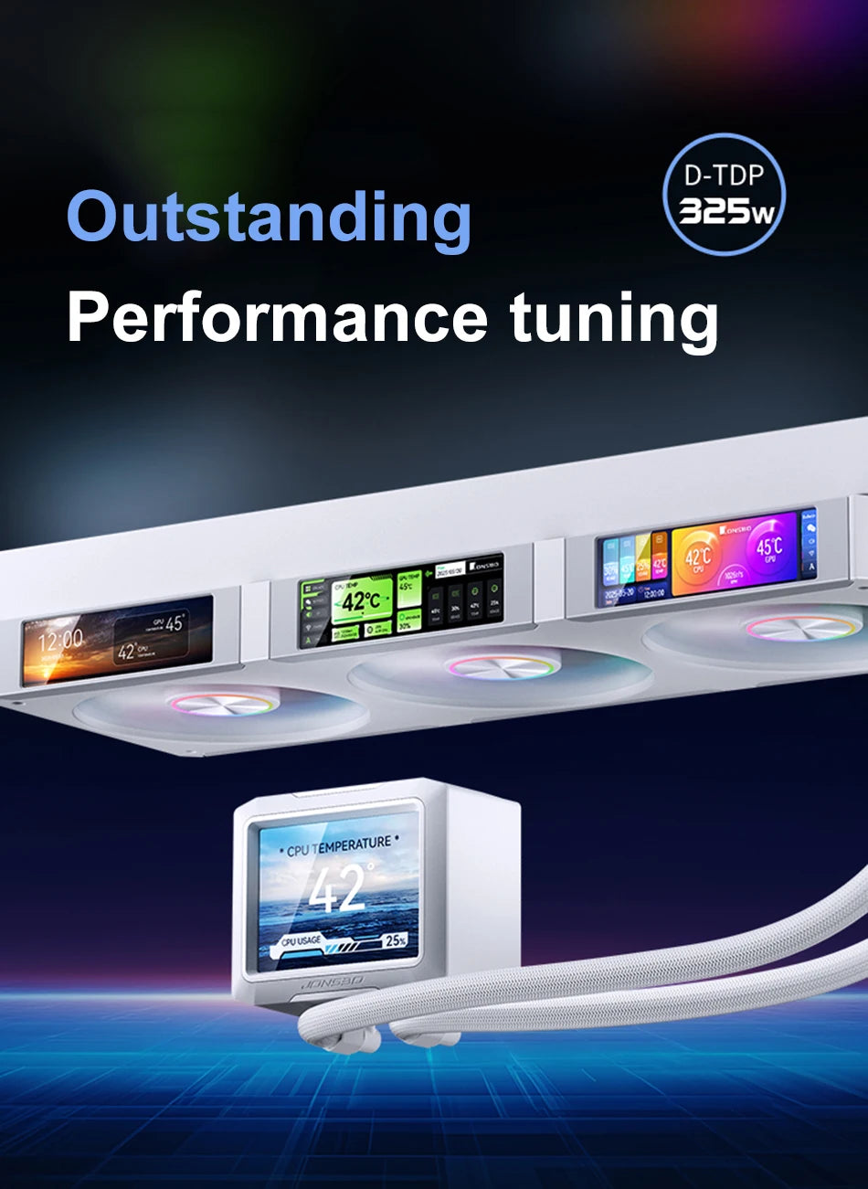 Jonsbo TF3-360SCW Water Cooled Radiator Screen Display ARGB Integrated 360 AIO CPU Liquid Cooling TF3-360SC LGA115X 1700 AM4AM5