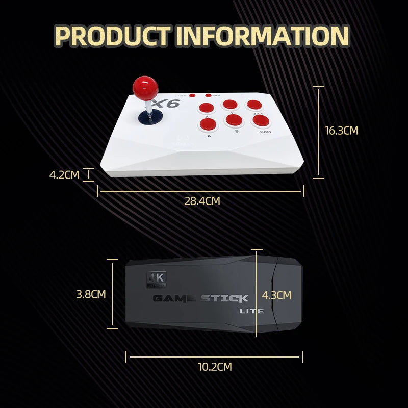 VILCORN M8 Game Stick 4K Arcade Video Game Console for MAME PS1 9 Emulator with Double Arcade Joysitck 41000 Games Retro Machine