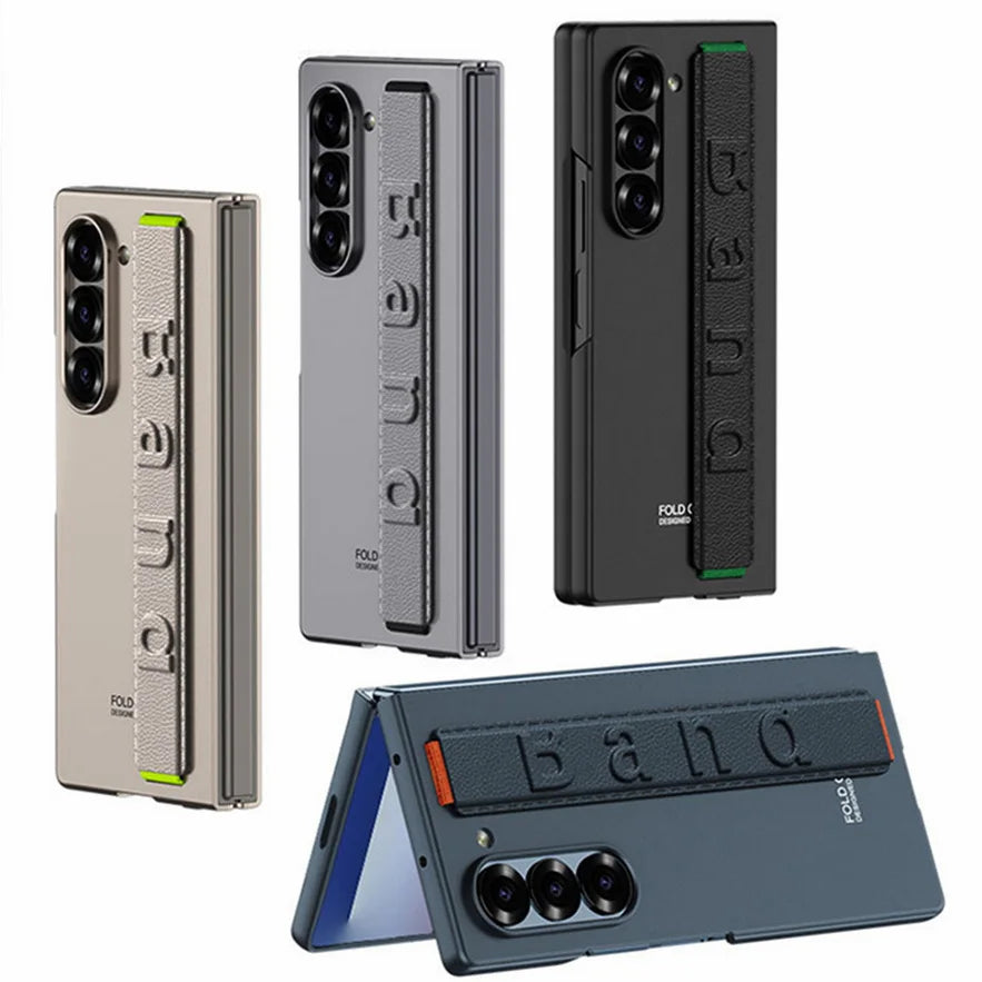 Ultra-thin hard micro-matte feel with wrist strap for phone case for Samsung Galaxy Z Fold 7 fold7 Camera Protect Cover
