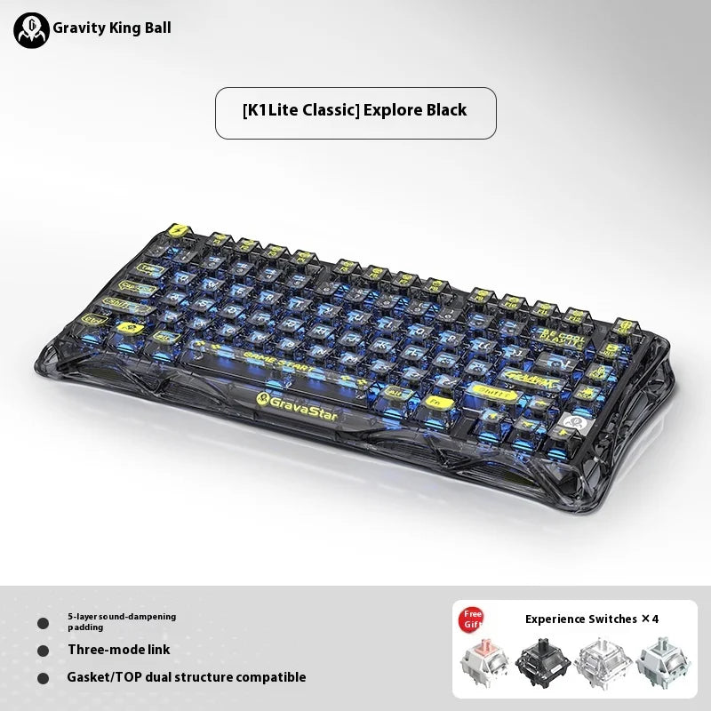 Gravastar 75k1pro Mechanical Keyboard Wireless Gaming Esports Professionali Keyboard Aluminum Customization Computer Peripherals