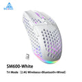 SM600 3-Mode Connection Wireless Gaming Mouse Ergonomic Design Rechargeable Mice Macro Software Zero Latency