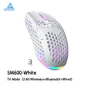 SM600 3-Mode Connection Wireless Gaming Mouse Ergonomic Design Rechargeable Mice Macro Software Zero Latency