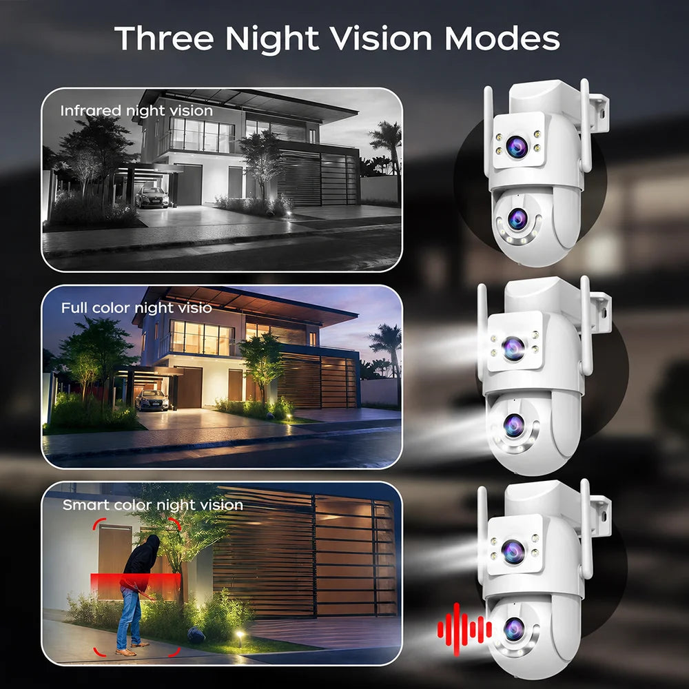 Jooan 4K 8MP HD Wifi PTZ Camera Outdoor 5G Wifi Dual Lens Security IP Cameras 5X Zoom AI Tracking ONVIF CCTV Surveillance Camera