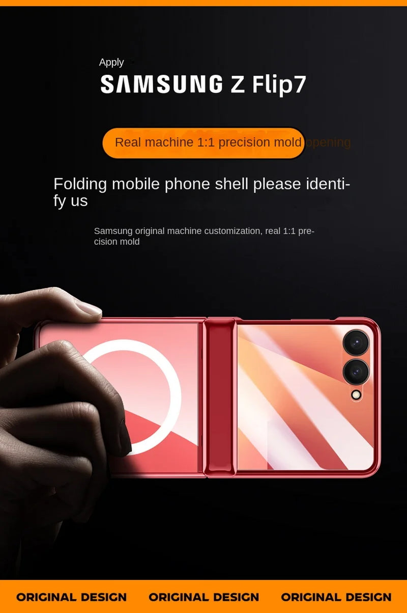 With Tempered Glass Protective Phone Case For Samsung Galaxy Z Flip7 flip 7 Spring Hinge All-inclusive Camera protect Cover