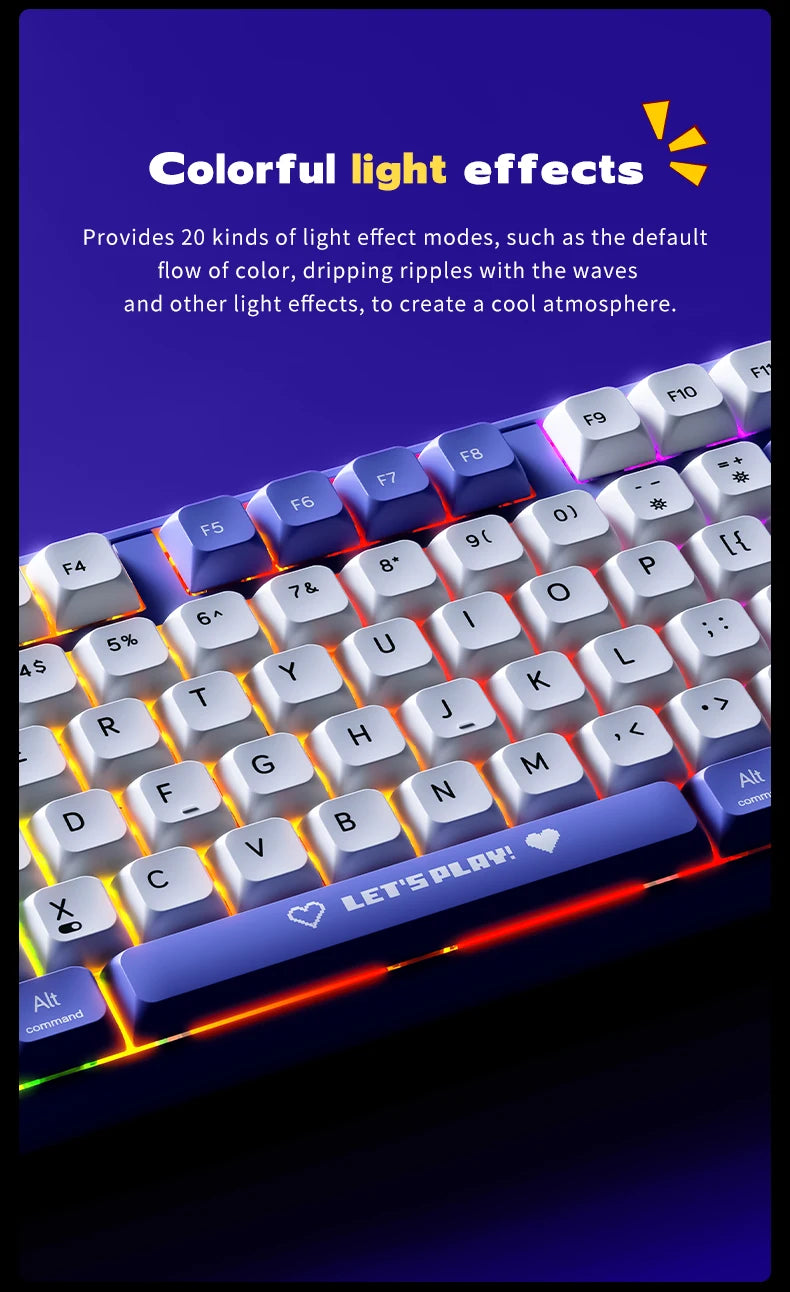 Ajazz AK870MC Wired Mechanical Gaming Keyboard 75% Layout Hot Swap Keyboards 87 Keys Red Brown Switch for Laptop Desktop PC