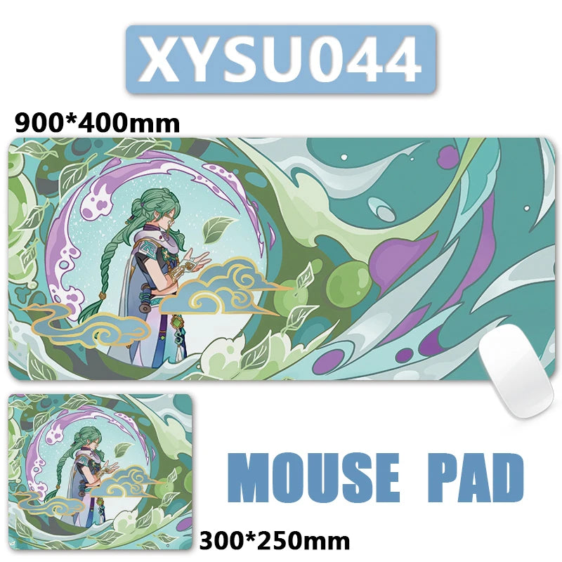 Anime Game Furina Neuvillette Mavuika Wanderer Raiden XXL Large Genshin Impact Mouse Pad Non-slip Keyboard Desk Mat Mousepad