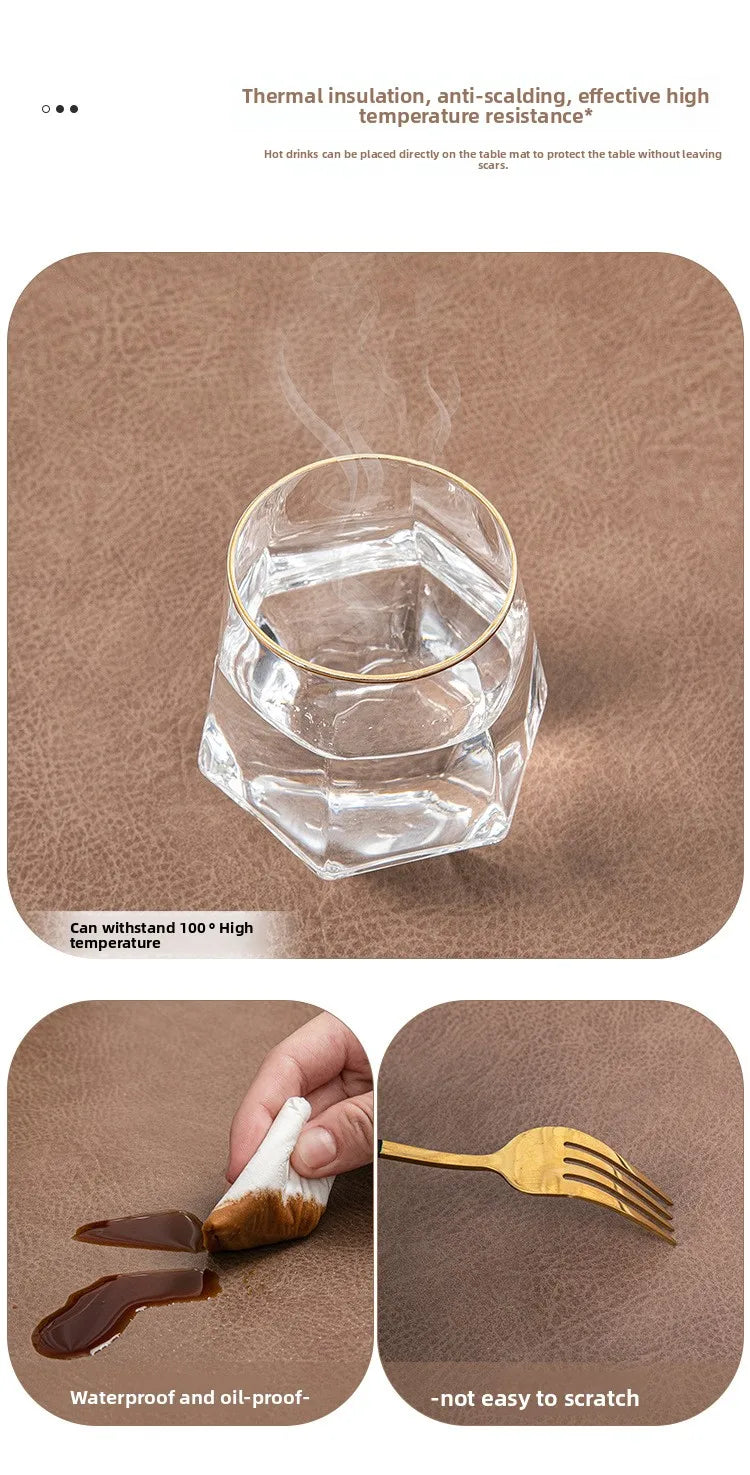 Retro Cowhide Pattern Desktop mat, Dirt Resistant Double Face mouse pad, Ready and Stylish Desktop Computer Mat, Leather pads