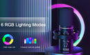 XLR/USB Dynamic Microphone Kit, PC Microphone for Streaming, Podcasting, Gaming, RGB, Mute and Noise Cancelling Function, Volume