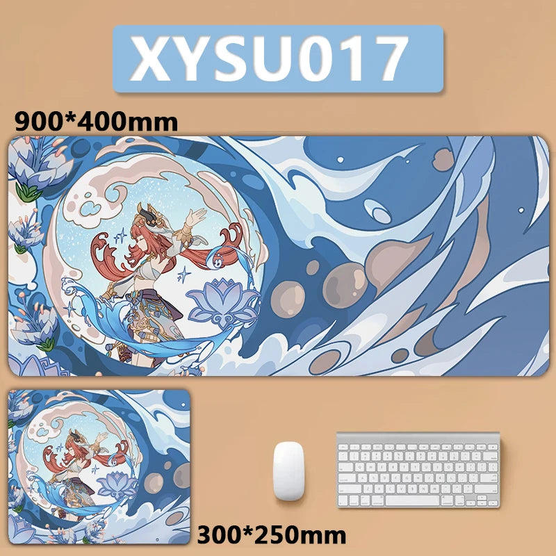 Anime Game Furina Neuvillette Mavuika Wanderer Raiden XXL Large Genshin Impact Mouse Pad Non-slip Keyboard Desk Mat Mousepad