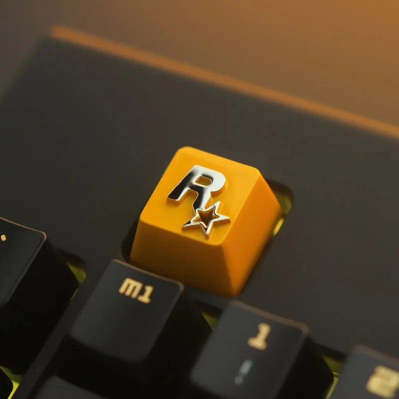 1pc Zinc Aluminium Alloy Key Cap Mechanical Keyboard keycap for CSGO OW Dota 2 PUBG WOW LOL R4 Height Stereoscopic relief
