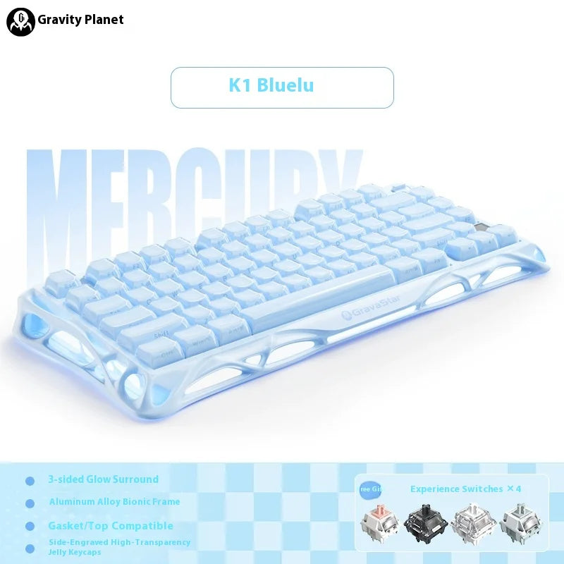 Gravastar 75k1pro Mechanical Keyboard Wireless Gaming Esports Professionali Keyboard Aluminum Customization Computer Peripherals