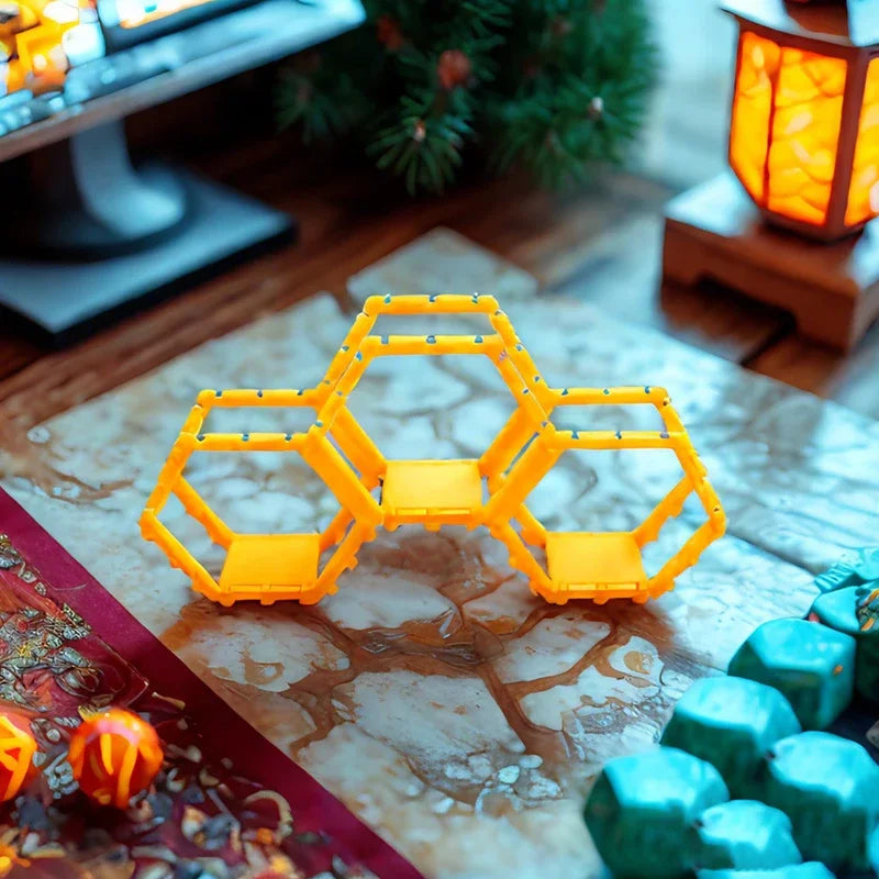Hexagon Display Shelf for Action Figures Collectibles Multi-Color Home Decor Organizer | Stackable Modern Geometric Storage