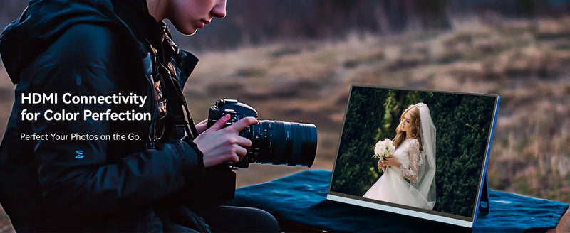 VEOUT 16inch Portable Monitor with USB-C 1920 * 1200P IPS, Freesync HDMI Gaming Monitor with Kickstand, Available in Four Colors