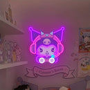 Cartoon Kuromi Plays Games Neon Sign LED Anime Neon Light Sign for Bedroom Wall Decor Birthday Gift for Fans Girls USB Dimmable