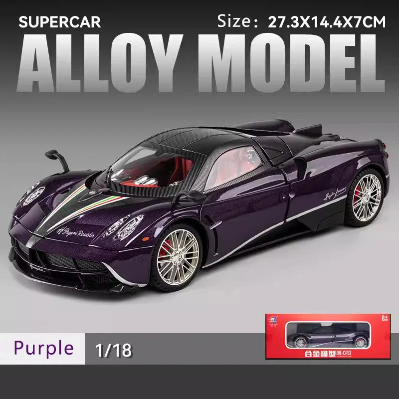 1:18 Pagani Fengshen Alloy Car Model Simulation Sound And Light Return Toy Car Metal Sports Car Boy Collection Ornaments Gift