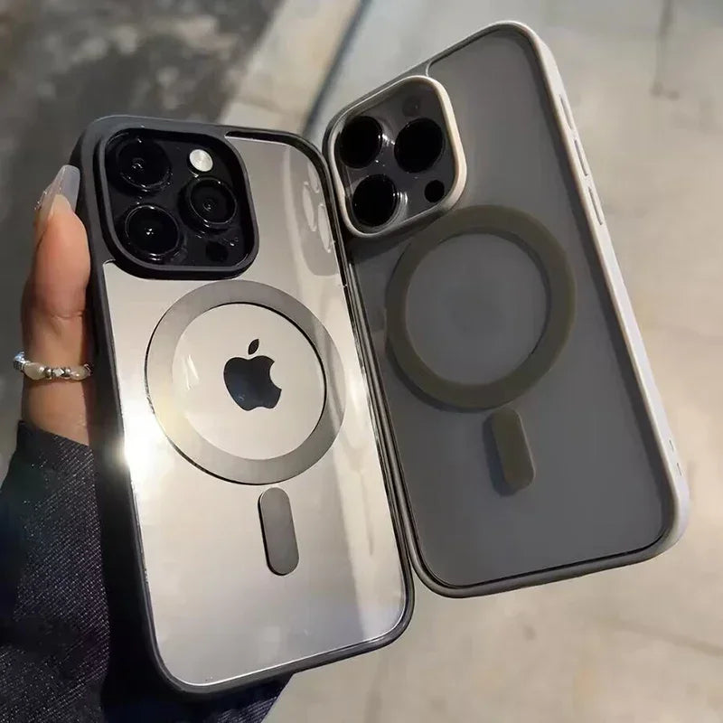 Black Transparent Magsafe Magnetic Case For iPhone 16 15 14 Plus 13 12 11 Pro Max Wireless Charging Acrylic Hard Protect Cover