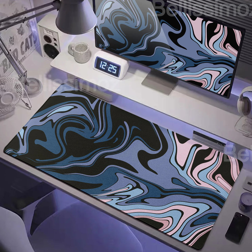 Strata Liquid Mousepad Large Gaming Keyboard Extended Pads Purple and Black Mouse Mat Topographic Mouse Pad PC cabinet Deskmat