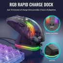 ATTACK SHARK X2Pro Wireless Gaming Mouse with RGB Charging Dock,Tri-Mode Mute Mouse RGB Backlit,Transparent Shell,PixArt 3212