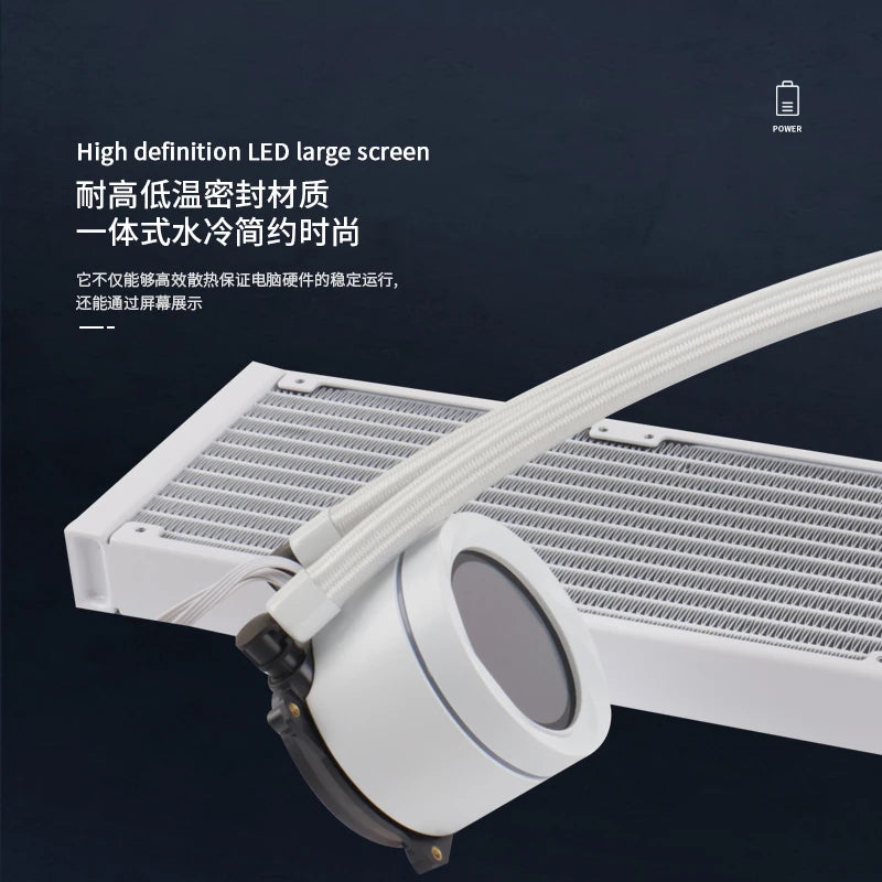 AICOOLER 120mm ARGB AIO Liquid CPU Cooler - Intel/AMD Compatible Water Cooling with Temperature Display, PWM Silent Fan, High-Ef