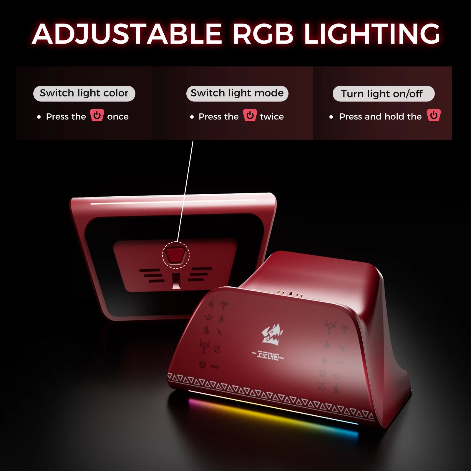 IINE Charging Station for PS5 Controller, Anti-slip Design, LED Indicator, Overcharge Protection, Fast Charging