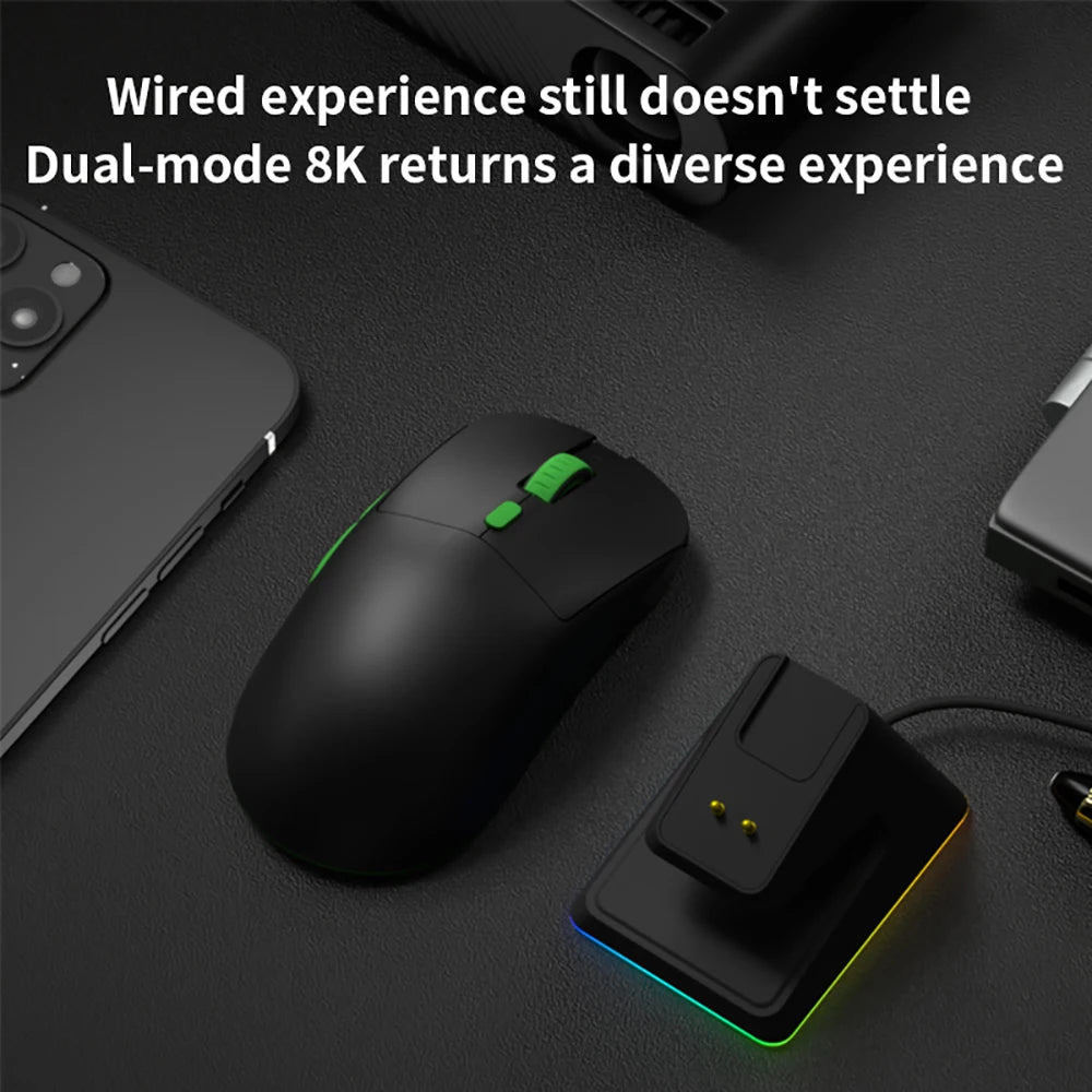 Darmoshark X5 Gaming Mouse 7Key PAW3395 Double 8K Wired Wireless 26000 DPI RGB Magnetic Charging Base Motospeed Macro Game Mouse