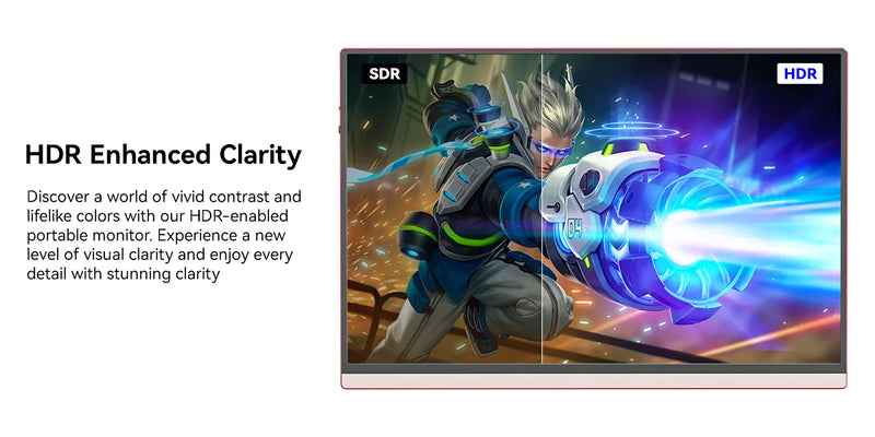 16" VEOUT Portable Monitor 1920 * 1200P IPS 16:10 Laptop Monitor with USB-C, Freesync HDMI Gaming Monitor Featuring a Kickstand